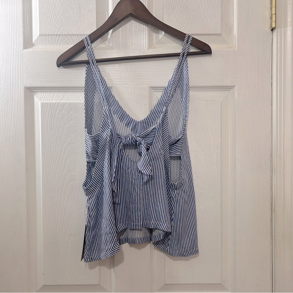Lulu's Tank Top Striped Blue White Size XS NWT - Picture 4 of 7